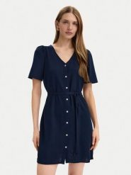 Vero Moda Sukienka letnia Mymilo 10340466 Granatowy Regular Fit. Niebieskie sukienki Vero Moda, na lato, l, bez wzorów, ze lnu, bez kołnierzyka, bez ramiączek. Za 199.99 zł.
