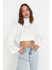 Trendyol Sweter w kolorze białym rozmiar: L. Białe golfy Trendyol, l, bez wzorów, bez ramiączek. Za 52.99 zł.