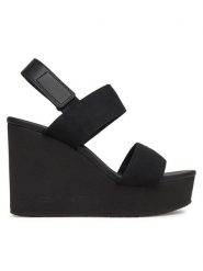 Calvin Klein Jeans Sandały Wedge Sandal Webbing In YW0YW01790 Czarny. Czarne sandały Calvin Klein Jeans, bez wzorów, z jeansu, bez obcasa, na koturnie, bez zapięcia. Za 279.99 zł.