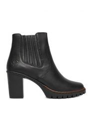 Rieker Botki CEO-Y2577-00 Czarny. Czarne botki Rieker, bez wzorów, ze skóry, bez obcasa, na słupku, bez zapięcia. Za 419.99 zł.