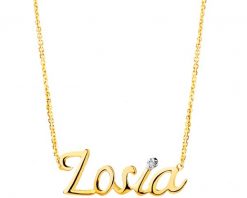 Naszyjnik z żółtego złota z diamentem - Zosia - 0,005 ct - próba 375. Żółte naszyjniki Apart, z diamentem, złote. Za 1,229.00 zł.
