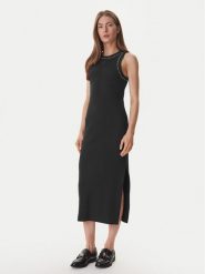 DKNY Sukienka codzienna DJ6D9189 Czarny Slim Fit. Czarne sukienki DKNY, na co dzień, m, bez wzorów, z bawełny, bez kołnierzyka, bez ramiączek, proste. Za 439.99 zł.