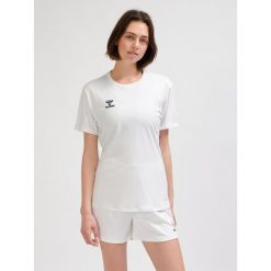 HUMMEL koszulka damska sportowa ESSENTIAL JERSEY. Białe koszulki sportowe Hummel, bez wzorów, z jersey, bez ramiączek, na fitness i siłownię. Za 59.99 zł.