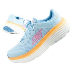 Buty sportowe damskie Skechers Max Cushioning. Niebieskie obuwie sportowe Skechers, bez zapięcia, do biegania. Za 339.00 zł.