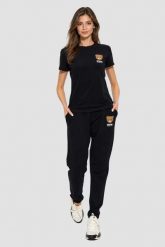 MOSCHINO Czarne damskie spodnie dresowe Home Pants, Rozmiar S. Czarne spodnie dresowe MOSCHINO, s, bez wzorów, z dresówki. Za 649.00 zł.