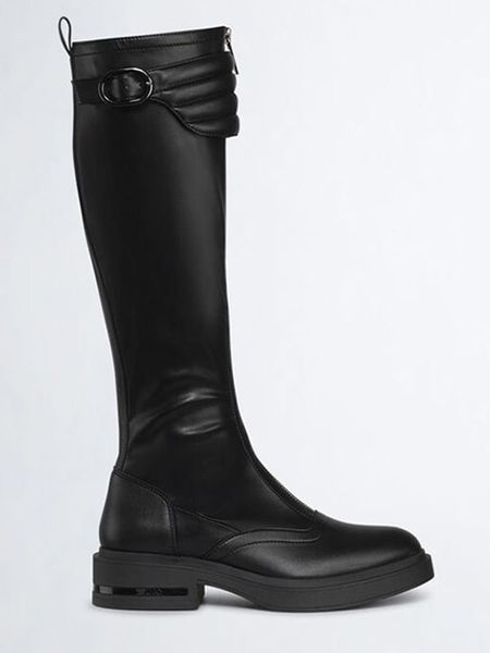 Liu Jo Kozaki w kolorze czarnym rozmiar: 39. Czarne kozaki Liu Jo, na zimę, bez obcasa, bez zapięcia. Za 435.87 zł.