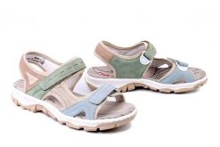 RIEKER 68866-94 multi, sandały damskie. Sandały Rieker, bez wzorów, bez obcasa, bez zapięcia. Za 319.90 zł.