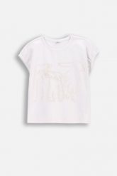 T-shirt z krótkim rękawem. Białe t-shirty COCCODRILLO, uniwersalny, bez wzorów, z bawełny, bez kołnierzyka, bez ramiączek. W wyprzedaży za 29.90 zł.