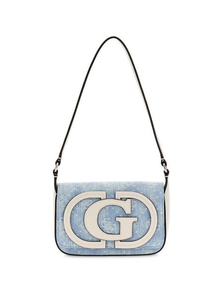 Guess Torebka Ruby HWDG97 40190 Niebieski. Niebieskie listonoszki Guess, z aplikacjami, z materiału, bez dodatków. Za 464.99 zł.