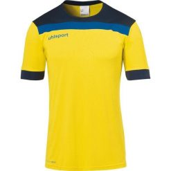 Polo Uhlsport Offense 23. Niebieskie koszulki polo Uhlsport, bez wzorów, z materiału, bez kołnierzyka, bez ramiączek. Za 125.50 zł.