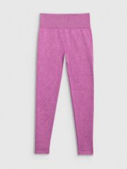 4F Legginsy do jogi i pilatesu bezszwowe damskie - różowe XS/S. Czerwone legginsy 4f, l, bez wzorów, z materiału, z podwyższonym stanem. Za 149.99 zł.
