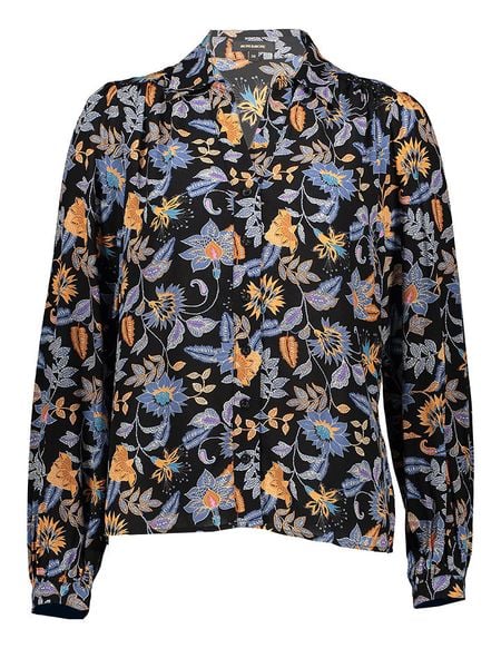 More & More Bluzka w kolorze niebieskim ze wzorem rozmiar: 36. Niebieskie bluzki More & More, bez wzorów, z wiskozy, bez kołnierzyka, bez ramiączek. Za 130.99 zł.