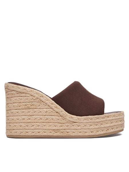 Calvin Klein Espadryle Wedge Espad 70 Canvas Mg HW0HW03282 Brązowy. Brązowe espadryle Calvin Klein, bez wzorów, z materiału, bez obcasa, bez zapięcia. Za 396.99 zł.