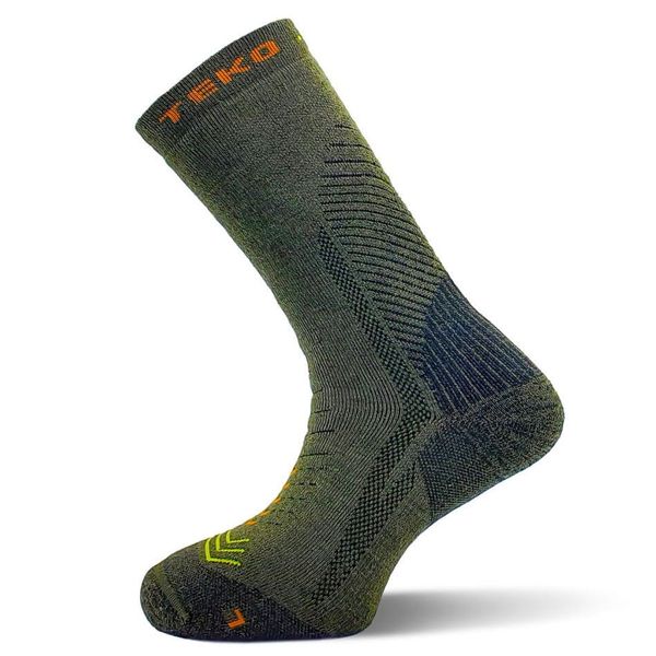 Skarpety sportowe z wełną merino Teko ecoHIKE Discovery Light Half Cushion 2.0. Zielone skarpety TEKO, bez wzorów, z wełny. Za 70.00 zł.