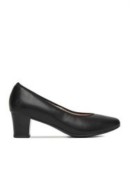 Rieker Półbuty 44650-04 Czarny. Czarne czółenka Rieker, bez wzorów, ze skóry, bez obcasa, na obcasie, bez zapięcia. Za 339.99 zł.