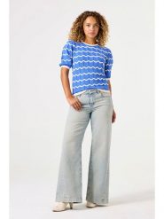 Garcia Sweter w kolorze niebieskim rozmiar: S. Niebieskie swetry Garcia, s, bez wzorów, ze splotem, bez ramiączek. Za 158.95 zł.