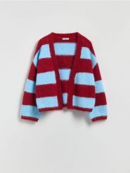 Kardigan w paski - wielobarwny. Kardigany Reserved, l, bez wzorów, z dzianiny. Za 139.99 zł.