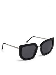 Nine West Okulary przeciwsłoneczne NW 6659S Czarny. Czarne okulary przeciwsłoneczne Nine West, bez wzorów, z tworzywa sztucznego. Za 149.99 zł.