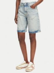 Tommy Jeans Bermudy Mia DW0DW22686 Niebieski Relaxed Fit. Niebieskie szorty Tommy Jeans, bez wzorów, z jeansu. Za 409.99 zł.