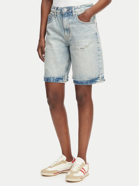 Tommy Jeans Bermudy Mia DW0DW22686 Niebieski Relaxed Fit. Niebieskie szorty Tommy Jeans, bez wzorów, z bawełny. Za 254.99 zł.