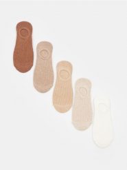 Skarpetki z gumką 5pack - beżowy. Brązowe skarpety Sinsay, bez wzorów. Za 12.99 zł.