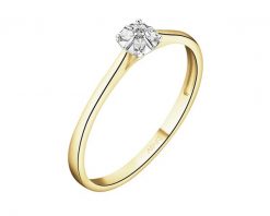 Pierścionek z żółtego złota z diamentem - 0,002 ct - próba 375. Żółte pierścionki Apart, z diamentem, złote. Za 999.00 zł.