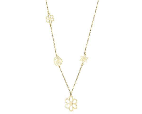 Naszyjnik srebrny - kwiaty. Szare naszyjniki Apart, pozłacane. Za 319.00 zł.