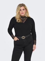 ONLY Bluzka w kolorze czarnym rozmiar: M-46/48. Czarne bluzki Only, m, bez wzorów, z koronki, bez kołnierzyka, bez ramiączek. Za 84.01 zł.