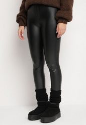 Czarne Legginsy z Ekoskóry z Wysokim Stanem i Wsuwanymi Kieszeniami Rievalia. Czarne legginsy Born2be, l, bez wzorów, z jeansu, z podwyższonym stanem. Za 29.99 zł.