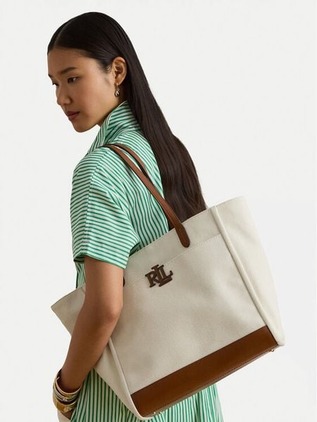 LAUREN RALPH LAUREN Torebka 431982234003 Écru. Shopper Lauren Ralph Lauren, bez wzorów, z materiału, bez dodatków. Za 1,299.00 zł.