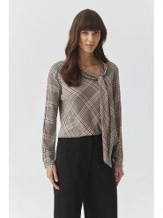 TATUUM Bluzka w kolorze czarno-czerwono-kremowym rozmiar: 44. Brązowe bluzki Tatuum, bez wzorów, z wiskozy, bez kołnierzyka, bez ramiączek. Za 132.05 zł.