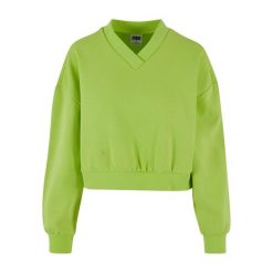 Bluza Damska Z Przyciętym Dekoltem W Szpic. Żółte bluzy Urban Classics, l, bez wzorów, bez kaptura. Za 115.99 zł.