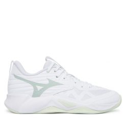 Buty halowe Mizuno. Białe obuwie sportowe Mizuno, bez zapięcia, mizuno wave. Za 469.99 zł.