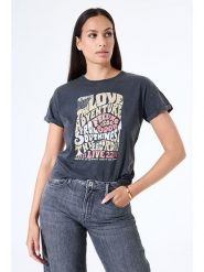 Garcia Koszulka w kolorze antracytowym rozmiar: L. Czarne bluzki Garcia, l, bez wzorów, z bawełny, bez kołnierzyka, bez ramiączek. Za 78.99 zł.