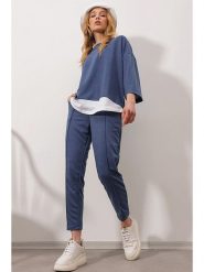 Trend Alacati 2-częściowy zestaw w kolorze granatowym rozmiar: XL. Niebieskie spodnie materiałowe Trend Alacati, na co dzień, xl, bez wzorów, z bawełny, długie. Za 103.45 zł.
