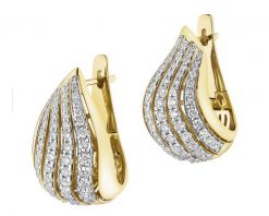 Kolczyki z żółtego złota z brylantami - 1,66 ct - próba 585. Żółte kolczyki Apart, z brylantem, złote. Za 21,990.00 zł.