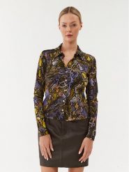 Just Cavalli Bluzka 75PAL228 Fioletowy Slim Fit. Fioletowe bluzki Just Cavalli, bez wzorów, z wiskozy, bez kołnierzyka, bez ramiączek. Za 1,199.00 zł.