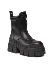 Buffalo Botki Gospher Zip Boot BN1622350 Czarny. Czarne botki Buffalo, bez wzorów, ze skóry, bez obcasa, na płaskiej podeszwie, bez zapięcia. Za 779.99 zł.