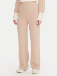 United Colors Of Benetton Spodnie dzianinowe 102HDF00Z Beżowy Wide Leg. Brązowe spodnie materiałowe United Colors of Benetton, l, bez wzorów, z dzianiny. Za 319.99 zł.