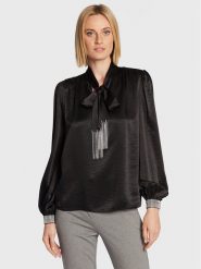 Nissa Bluzka TOP13614 Czarny Regular Fit. Czarne bluzki Nissa, bez wzorów, z syntetyku, bez kołnierzyka, bez ramiączek. Za 1,259.00 zł.