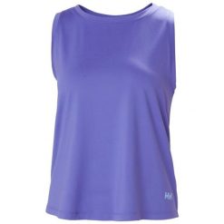 Damski tank top Helly Hansen Tech Split Back 2.0. Fioletowe topy Helly Hansen, bez wzorów, bez kołnierzyka, bez ramiączek. Za 218.00 zł.