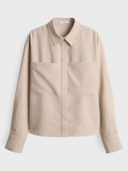 OPUS Koszula w kolorze beżowym rozmiar: 42. Brązowe koszule Opus, bez wzorów, bez kołnierzyka, bez ramiączek. Za 199.49 zł.