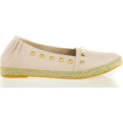 Espadryle skórzane (38). Białe espadryle J. Wolski, bez wzorów, bez obcasa, bez zapięcia. Za 199.00 zł.
