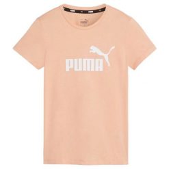 T-shirt Damski Logo Essential. Brązowe t-shirty Puma, m, bez wzorów, bez kołnierzyka, bez ramiączek. Za 143.99 zł.