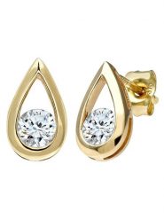 Revoni Złote kolczyki-wkrętki z diamentami rozmiar: onesize. Żółte kolczyki Revoni, z diamentem, złote. Za 3,563.29 zł.