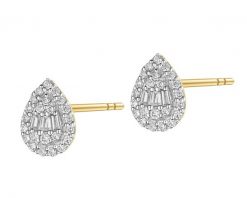 Kolczyki z żółtego złota z diamentami - 0,20 ct - próba 585. Żółte kolczyki Apart, z diamentem, złote. Za 3,590.00 zł.