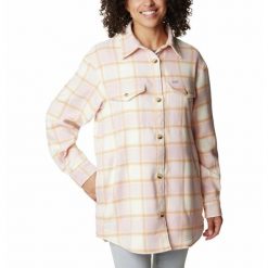 Koszula Damska Columbia Calico Basin Shirt Jacket. Czerwone koszule Columbia, l, bez wzorów, sportowe, bez kołnierzyka, bez ramiączek. Za 347.99 zł.