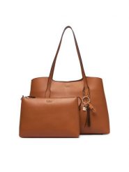 Guess Torebka HWBG97 35230 Brązowy jasny. Brązowe shopper Guess, z aplikacjami, ze skóry, bez dodatków. Za 634.99 zł.