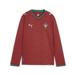 Młodzieżowa koszulka domowa z długim rękawem reprezentacji Portugalii 2026 PUMA. Czerwona bluzki Puma, m, bez wzorów, młodzieżowe, bez kołnierzyka, bez ramiączek. Za 369.00 zł.