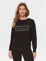 Liu Jo Sweter MF3365 MS14G Czarny Regular Fit. Czarne swetry Liu Jo, s, bez wzorów, z wiskozy, bez ramiączek. Za 399.99 zł.